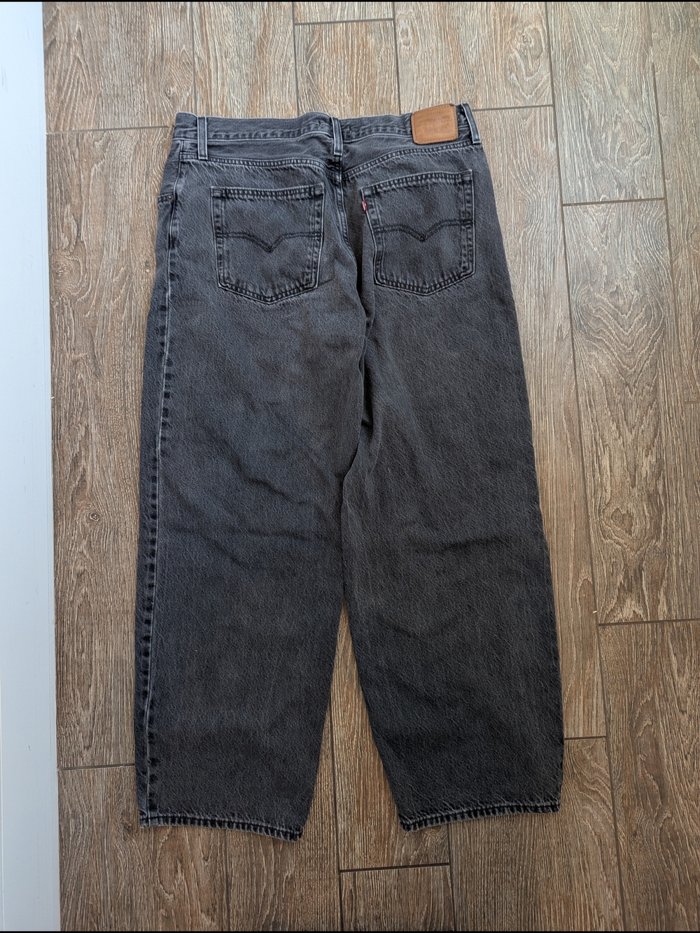 Levi's Baggy Dad Jean Size 31 X 30 Washed Black Grey Rigid Denim - Picture 5 of 10